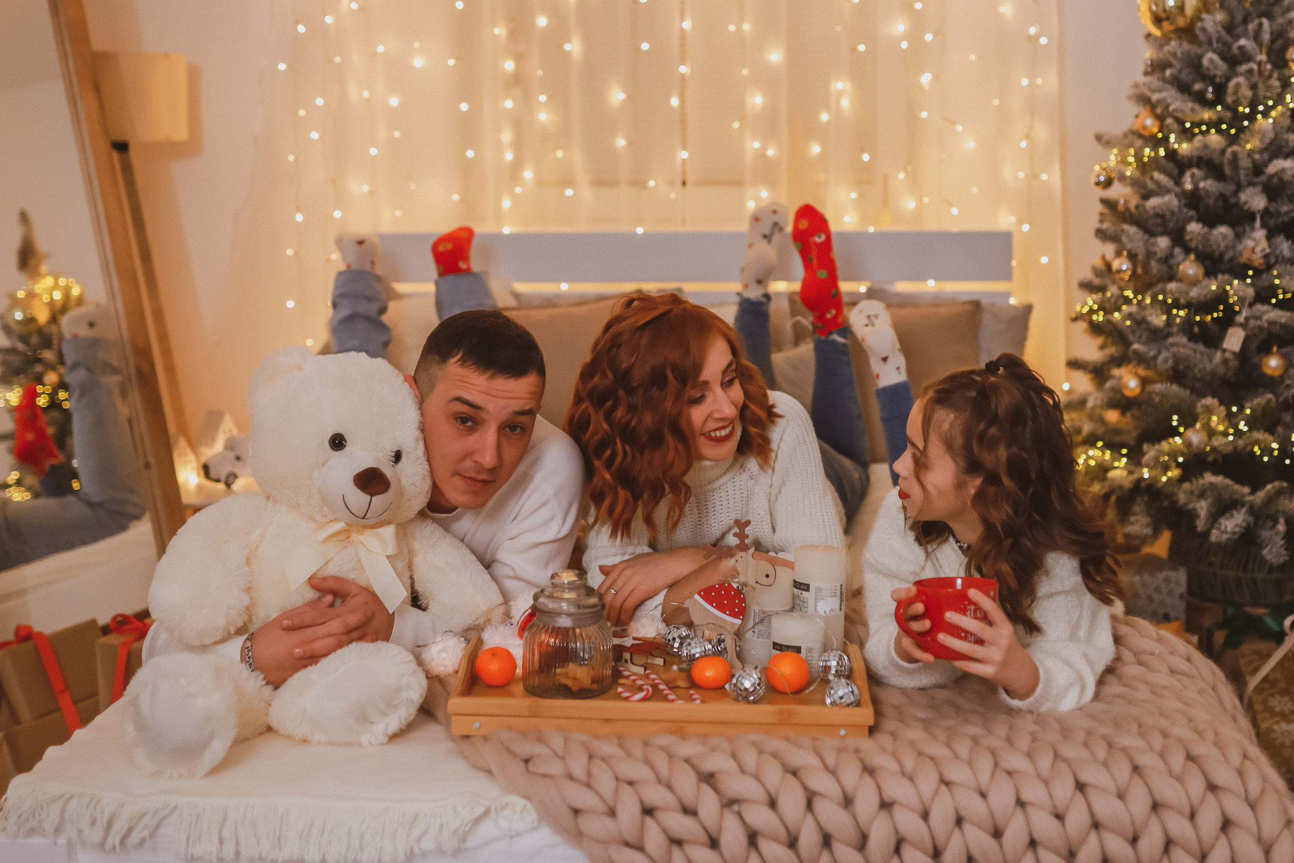 Рождественская семейная фотосессия в студии. Fotograf Praha a Plzeň. Lovestory, svatba, portrét, rodinné focení