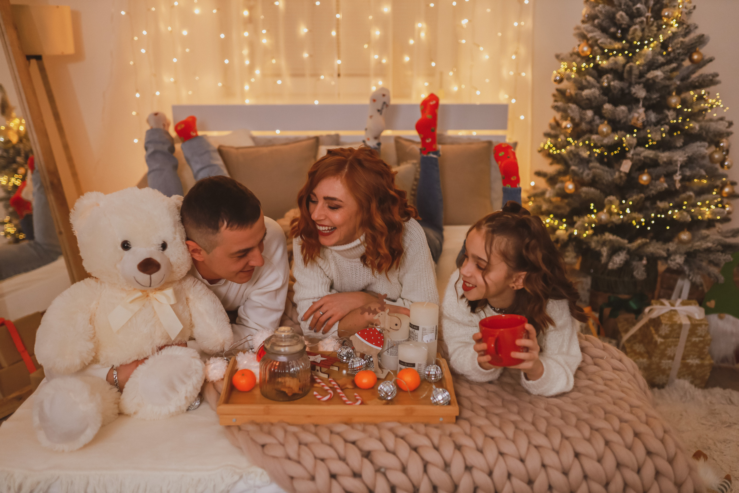 Рождественская семейная фотосессия в студии. Fotograf Praha a Plzeň. Lovestory, svatba, portrét, rodinné focení