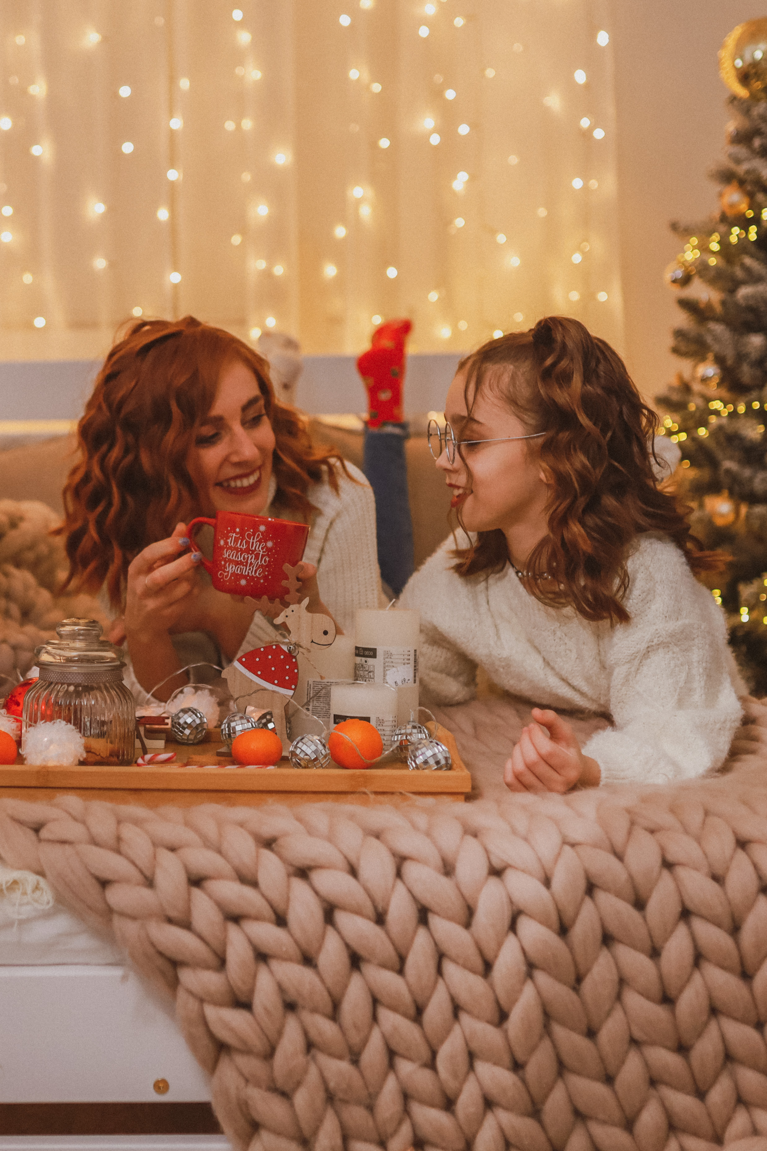 Рождественская семейная фотосессия в студии. Fotograf Praha a Plzeň. Lovestory, svatba, portrét, rodinné focení