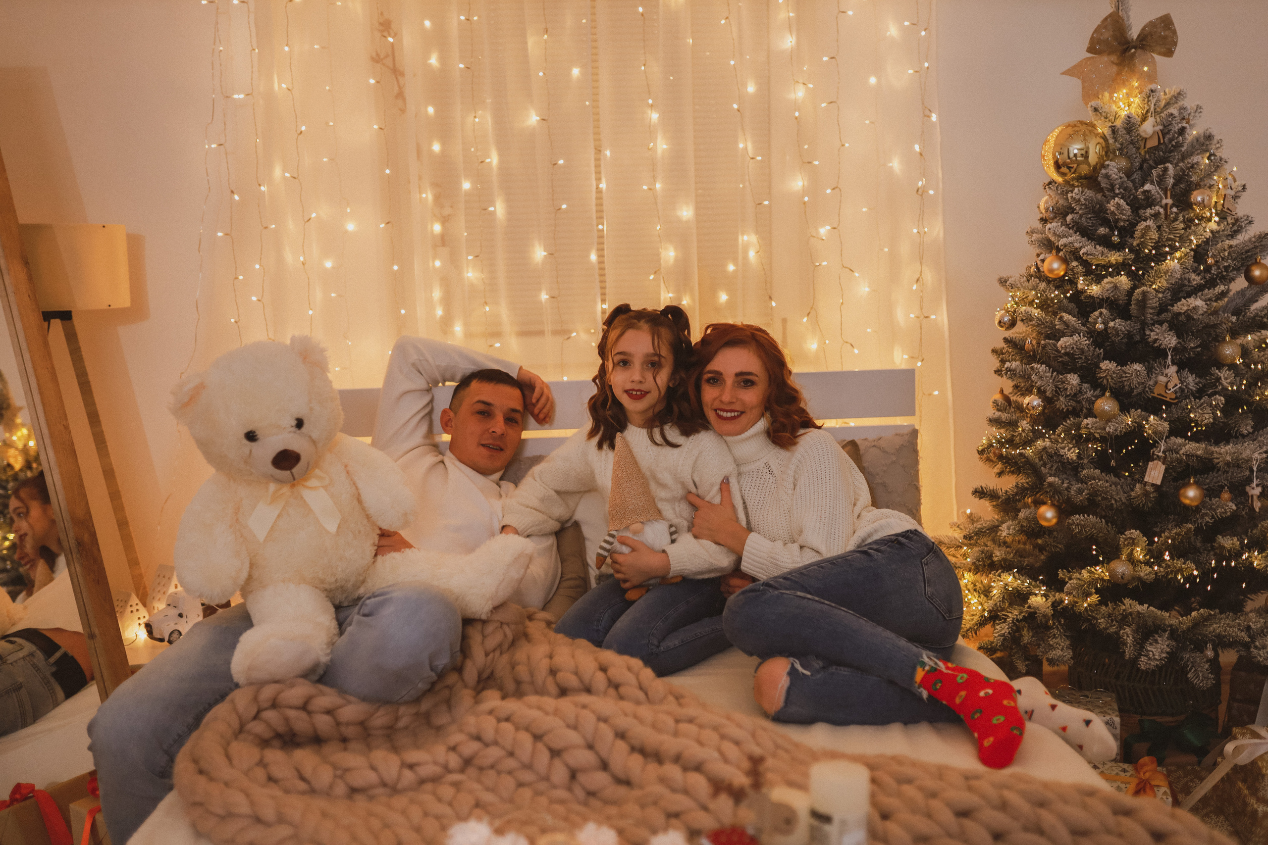 Рождественская семейная фотосессия в студии. Fotograf Praha a Plzeň. Lovestory, svatba, portrét, rodinné focení