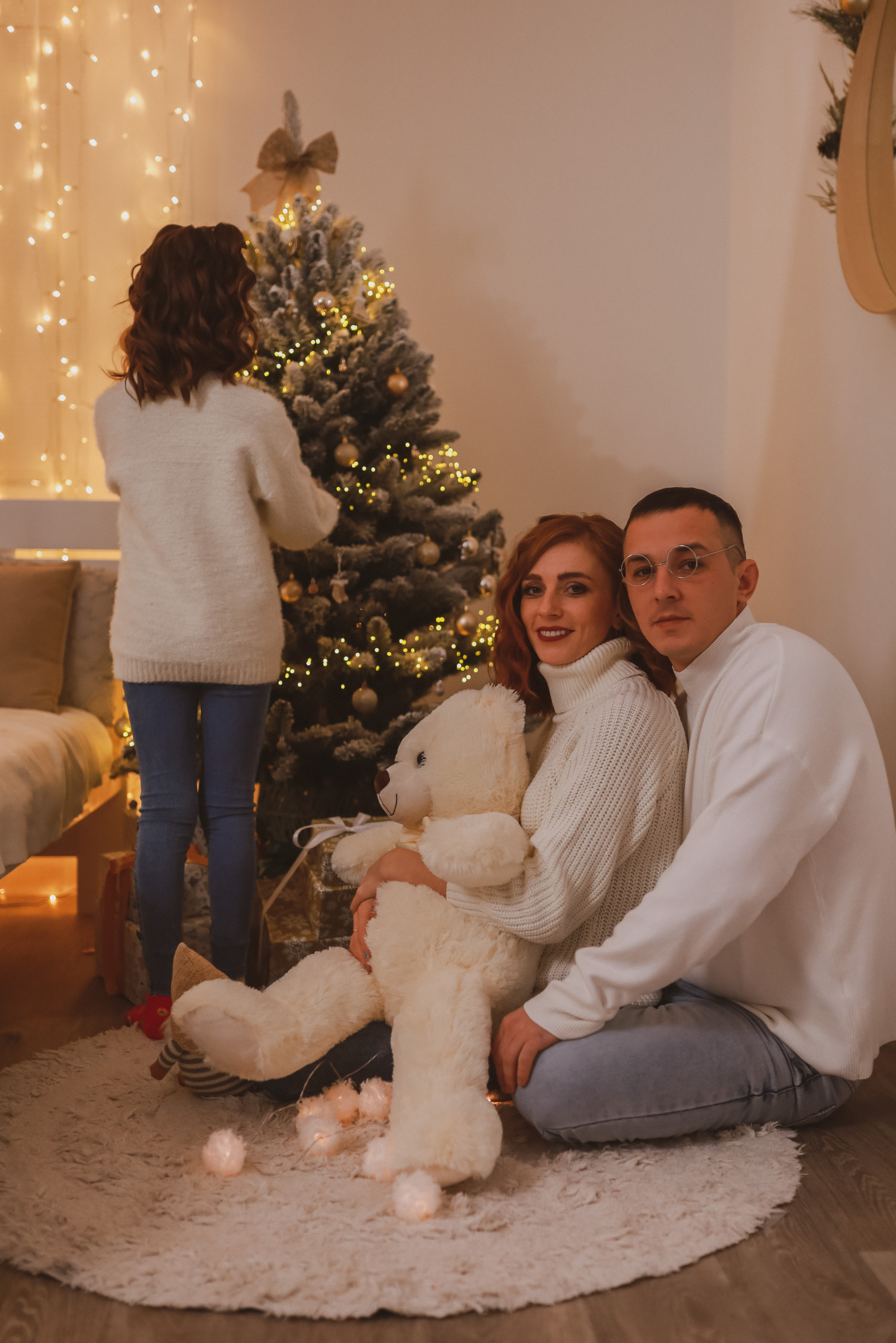 Рождественская семейная фотосессия в студии. Fotograf Praha a Plzeň. Lovestory, svatba, portrét, rodinné focení