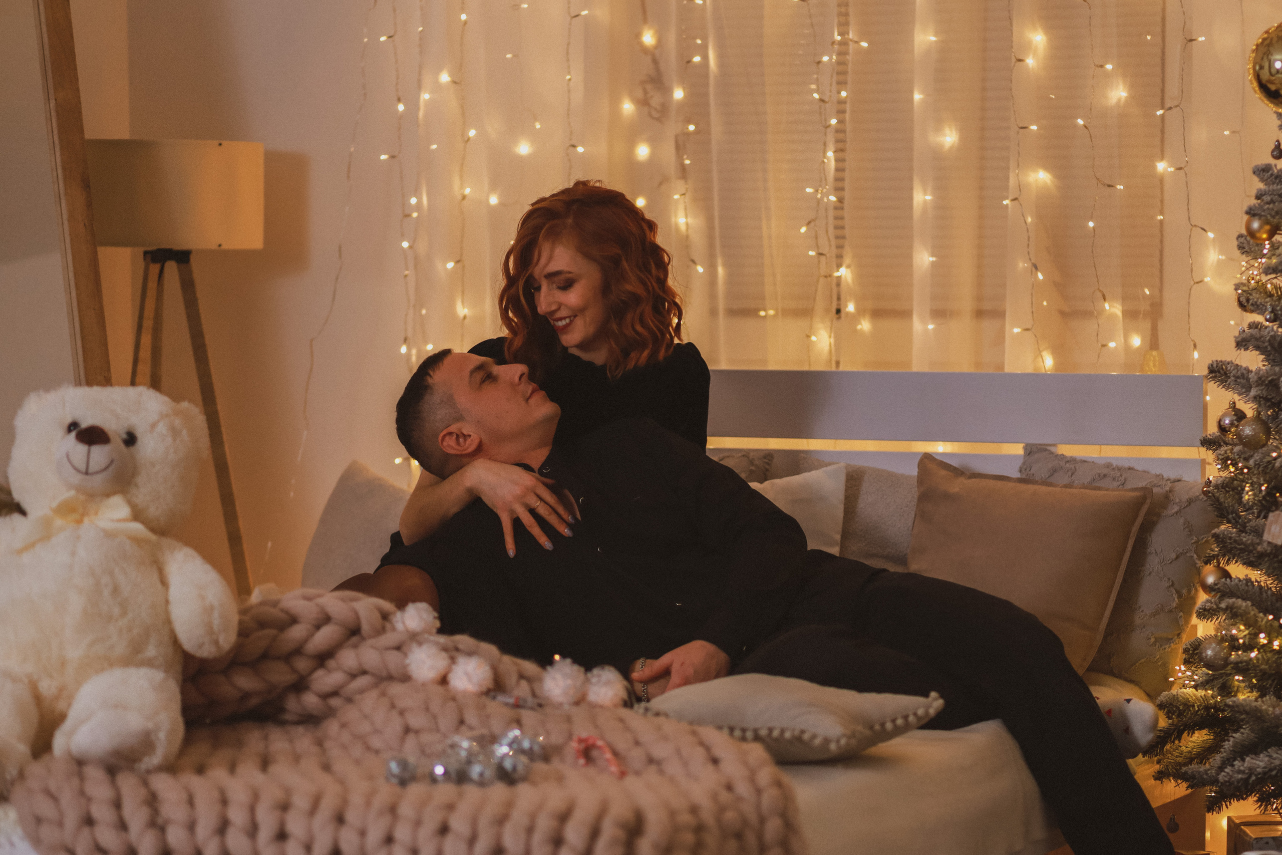 Рождественская семейная фотосессия в студии. Fotograf Praha a Plzeň. Lovestory, svatba, portrét, rodinné focení