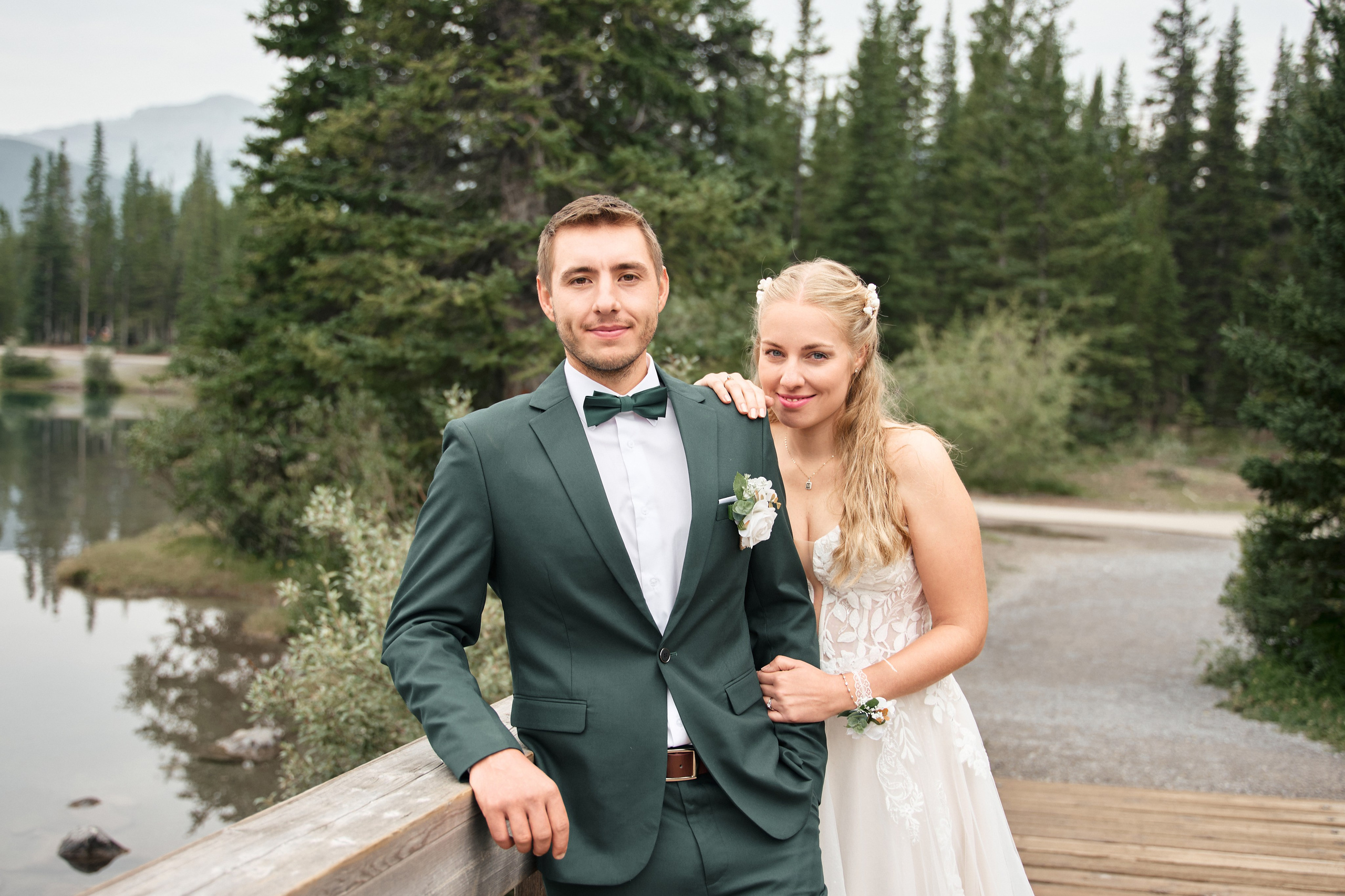 Natalie&Mat. A small, intimate wedding at Forgetmenot Lake, Kananaskis Park. Calgary wedding photographer. Andrii Bielikov