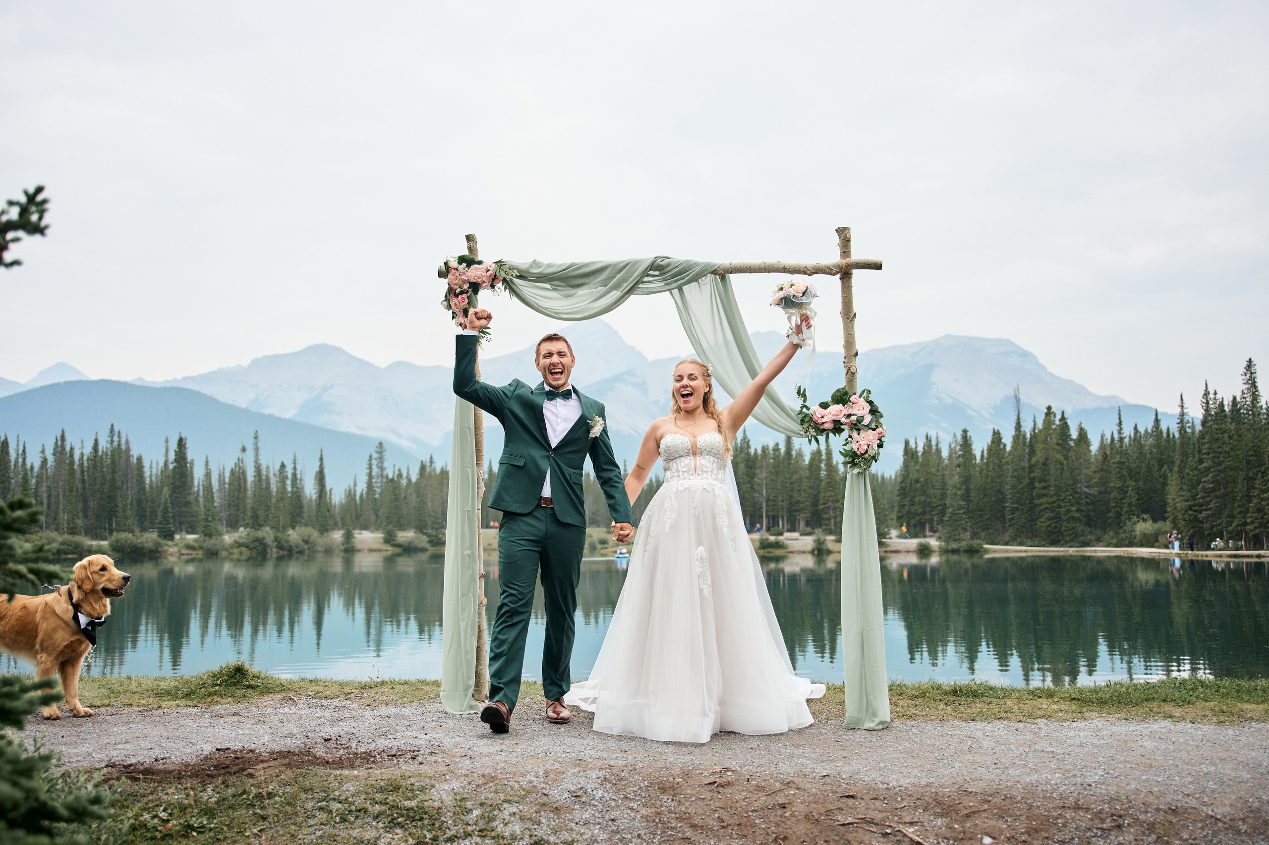 Natalie&Mat. A small, intimate wedding at Forgetmenot Lake, Kananaskis Park. Calgary wedding photographer. Andrii Bielikov