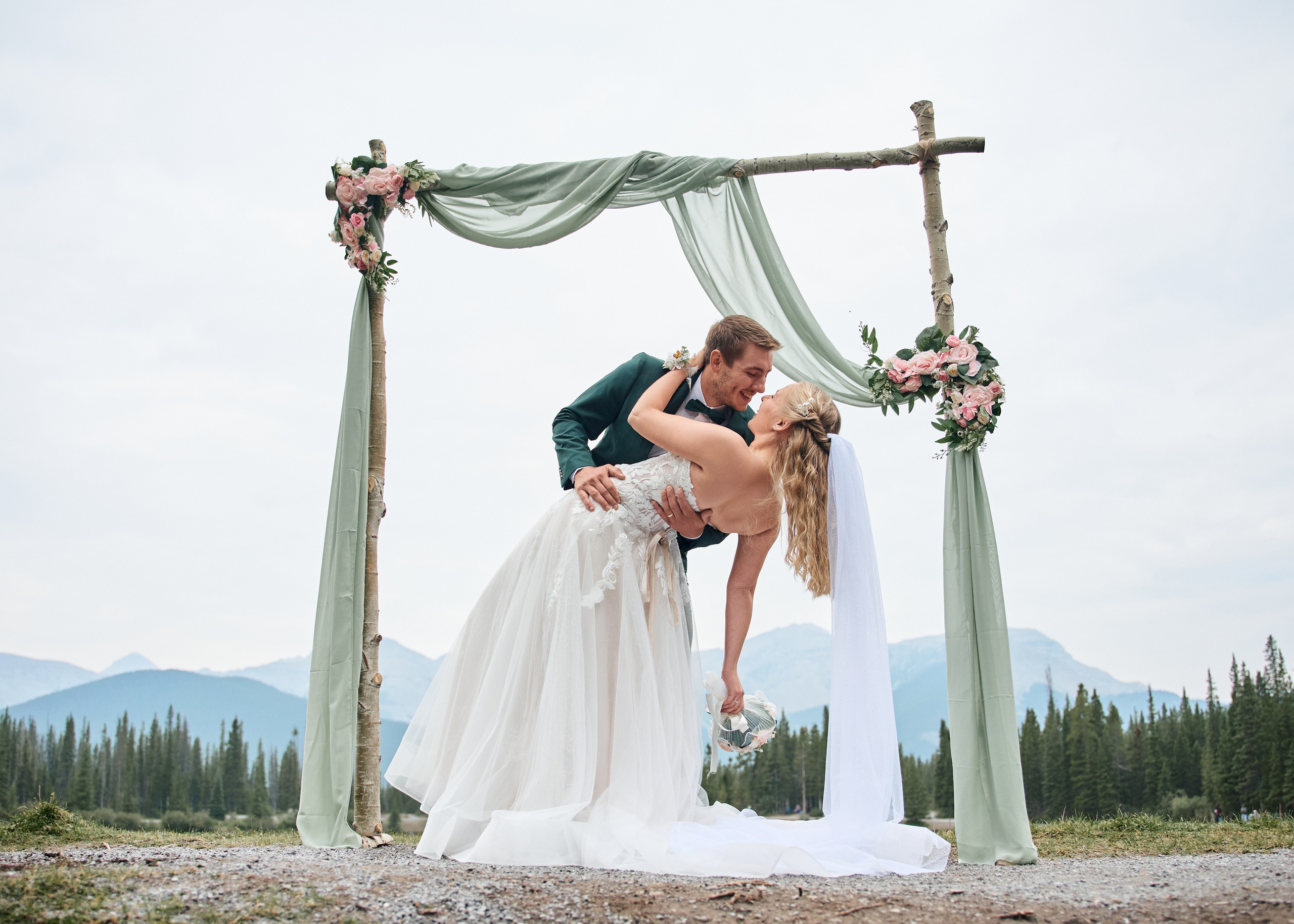 Natalie&Mat. A small, intimate wedding at Forgetmenot Lake, Kananaskis Park. Calgary wedding photographer. Andrii Bielikov