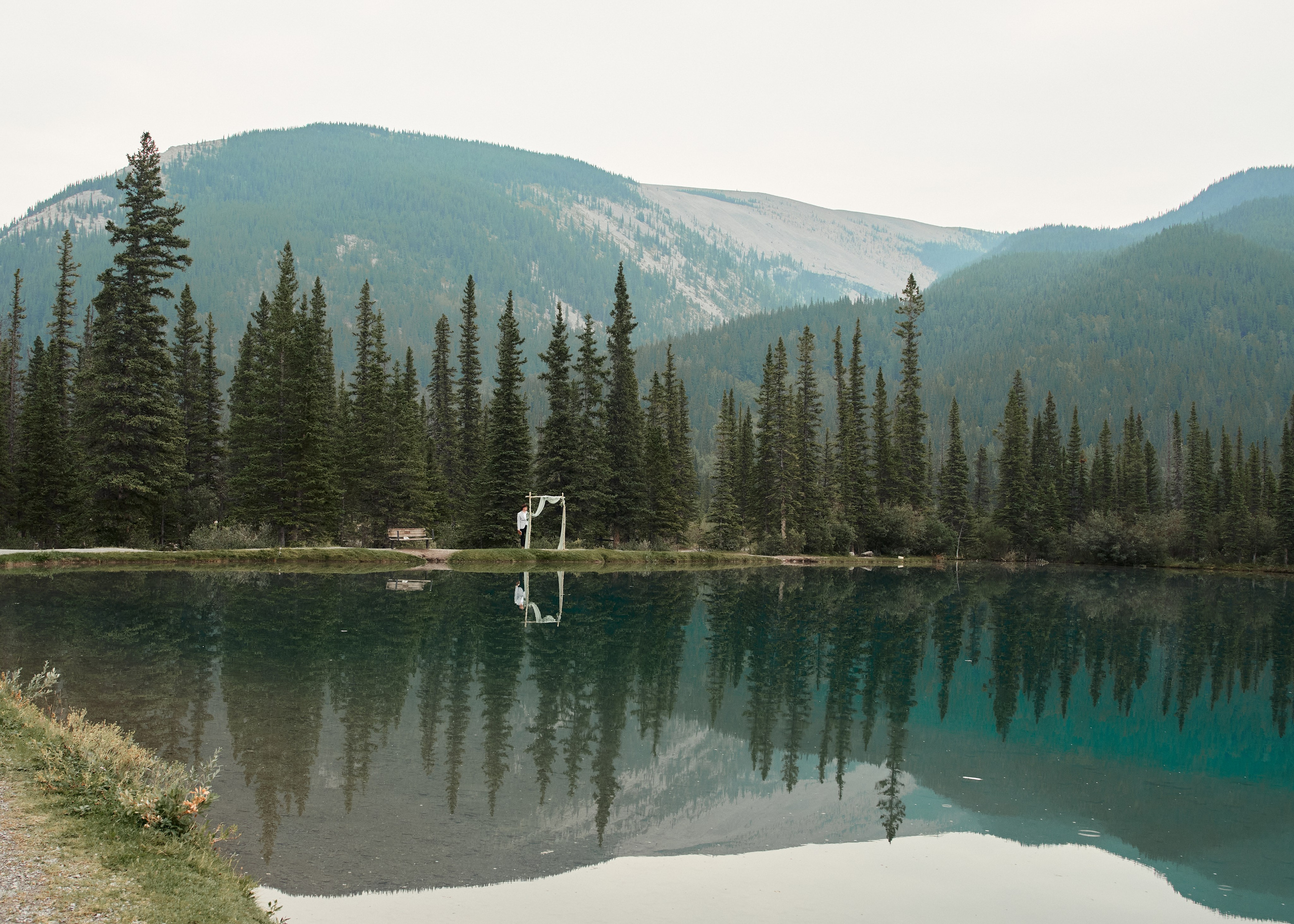 Natalie&Mat. A small, intimate wedding at Forgetmenot Lake, Kananaskis Park. Calgary wedding photographer. Andrii Bielikov