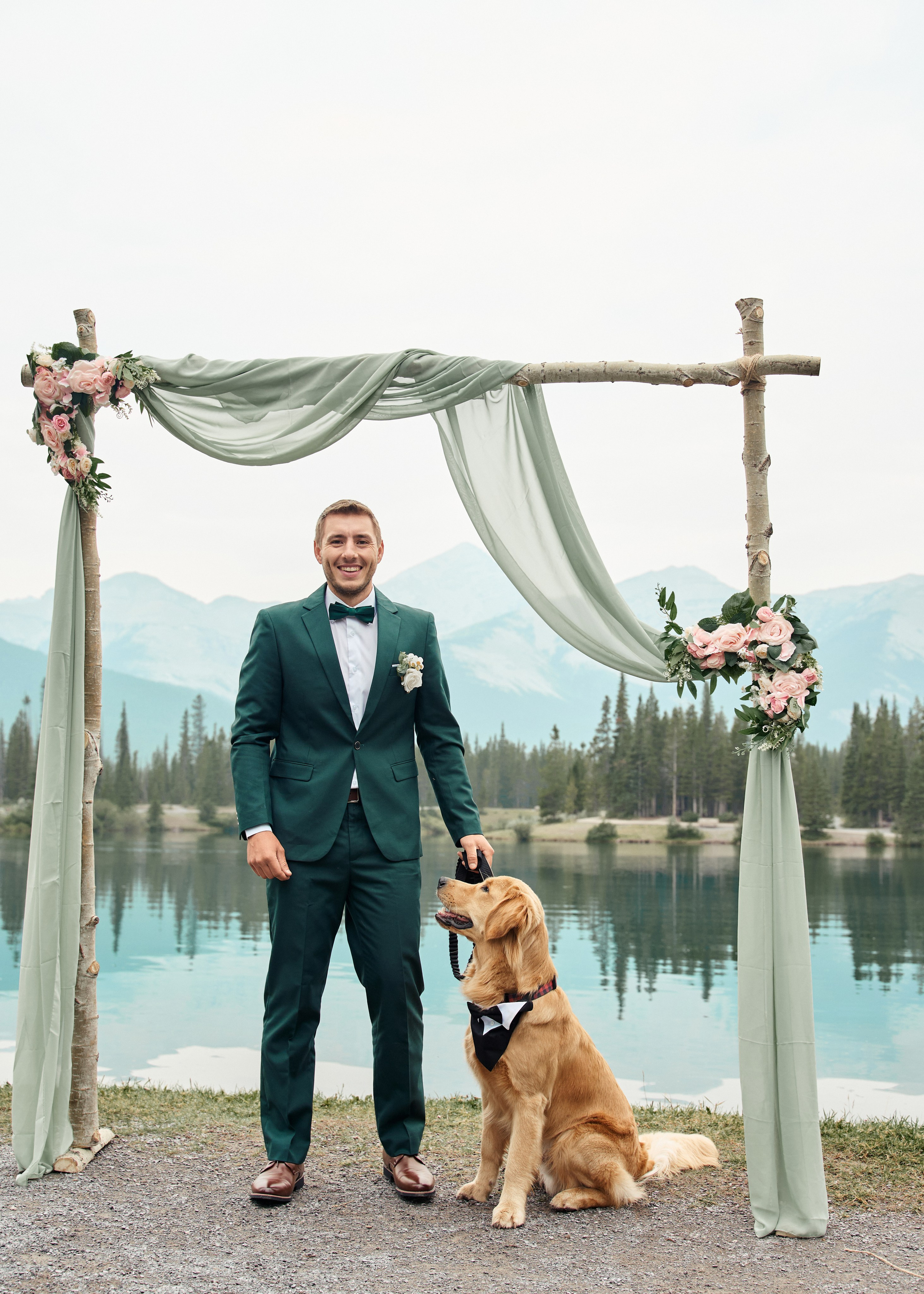 Natalie&Mat. A small, intimate wedding at Forgetmenot Lake, Kananaskis Park. Calgary wedding photographer. Andrii Bielikov
