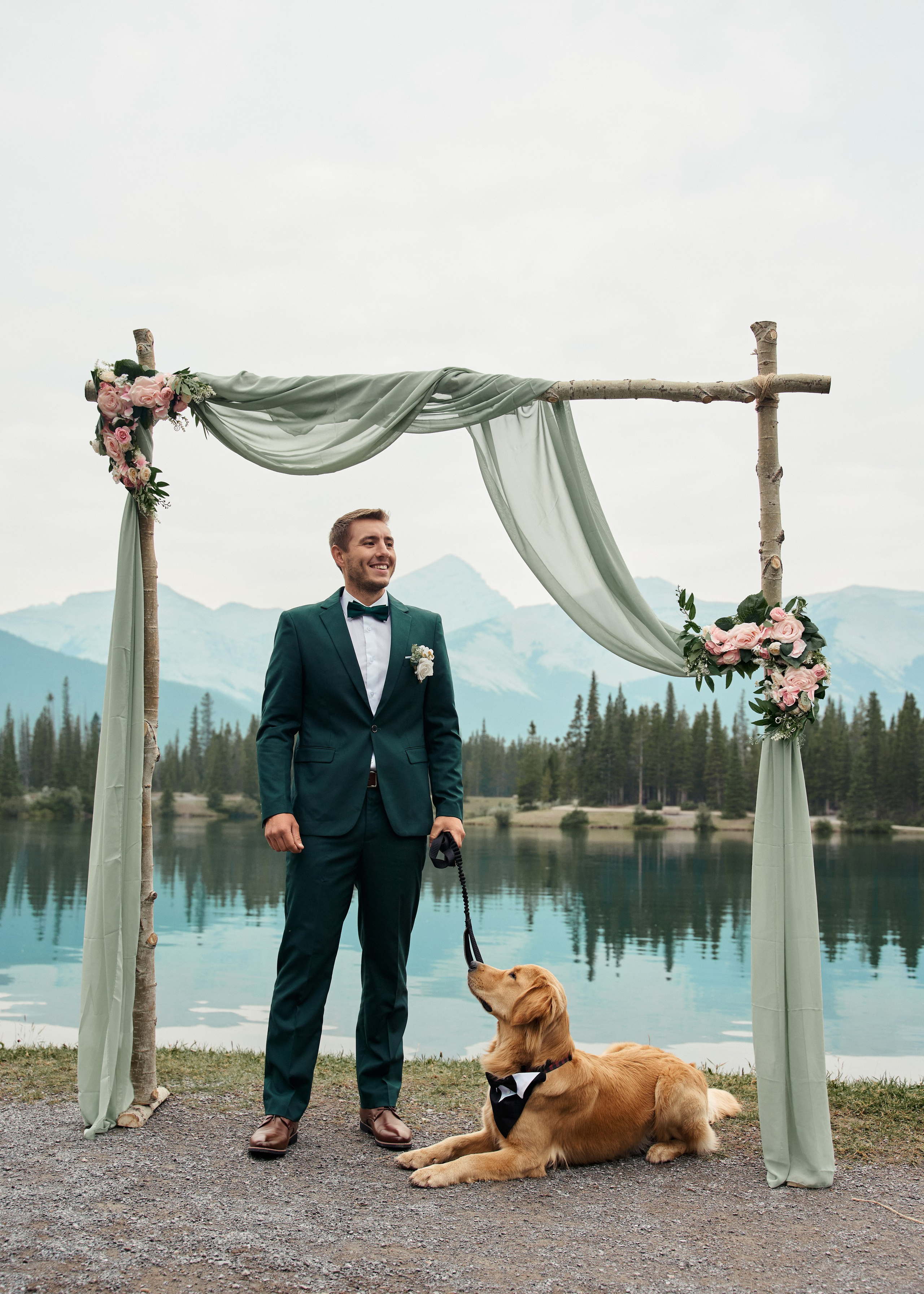 Natalie&Mat. A small, intimate wedding at Forgetmenot Lake, Kananaskis Park. Calgary wedding photographer. Andrii Bielikov