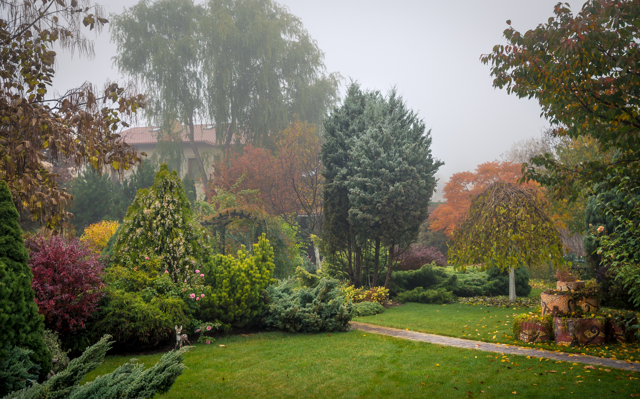 Фотосъемка частного дизайнерского сада осенью, под Киевом. Фотограф ландшафтных садов и интерьеров Елена Шавловская, Нидерланды