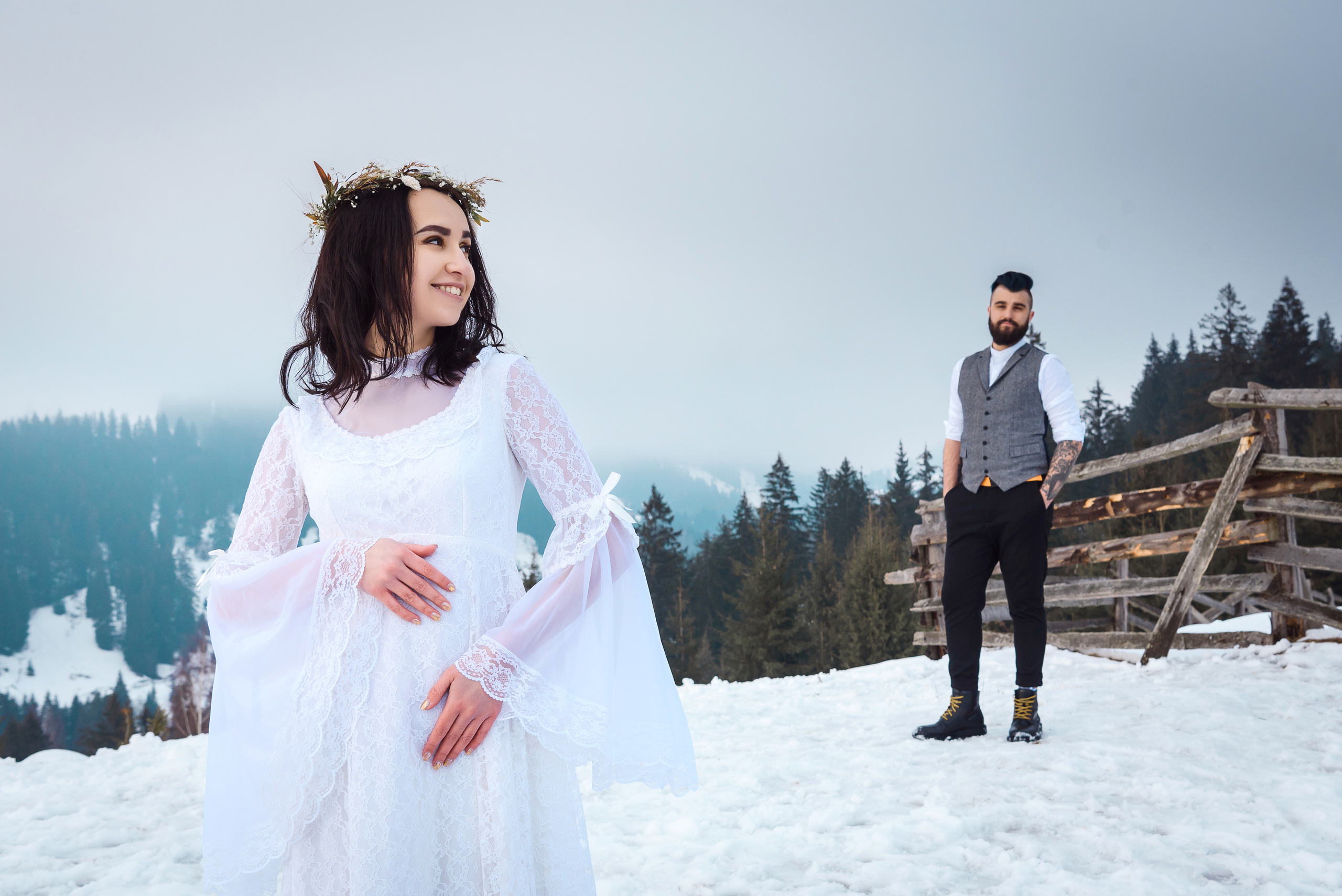 Зимняя свадьба в Карпатах