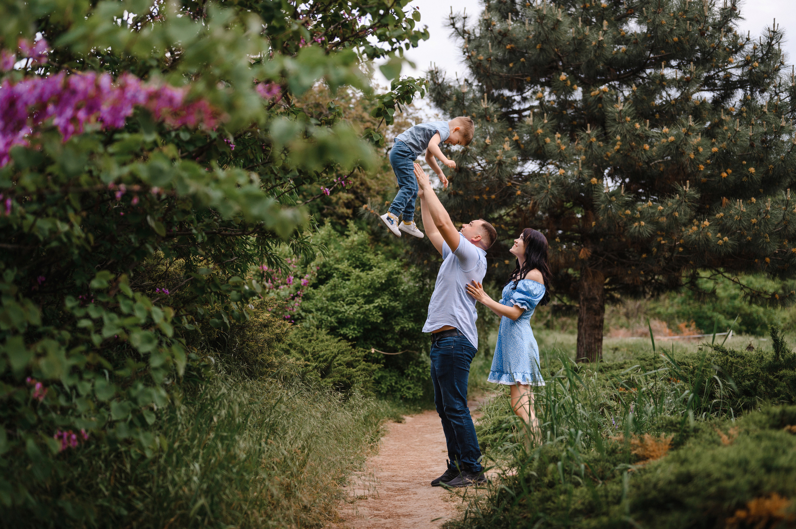 Оля, Макс и Тимоша в Ботаническом саду