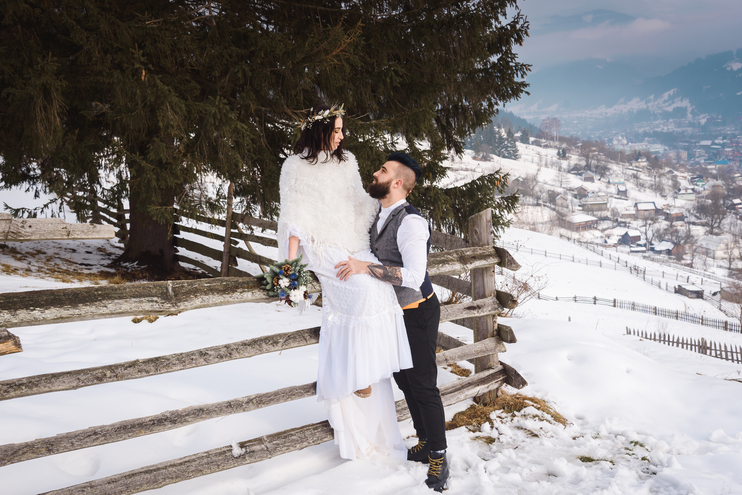 Зимняя свадьба в Карпатах