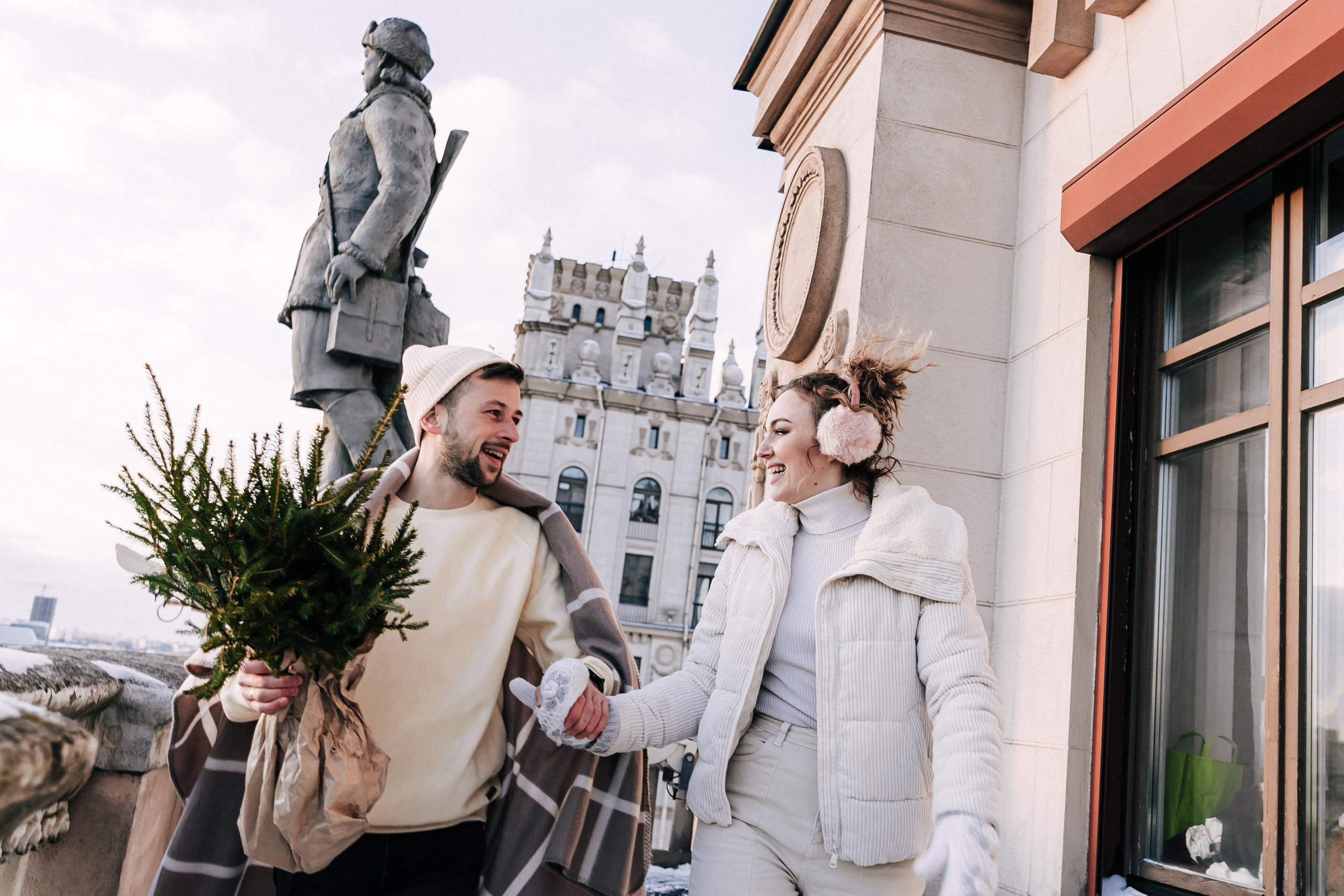 A winter fairy tale in the city center. Wedding and family photographer