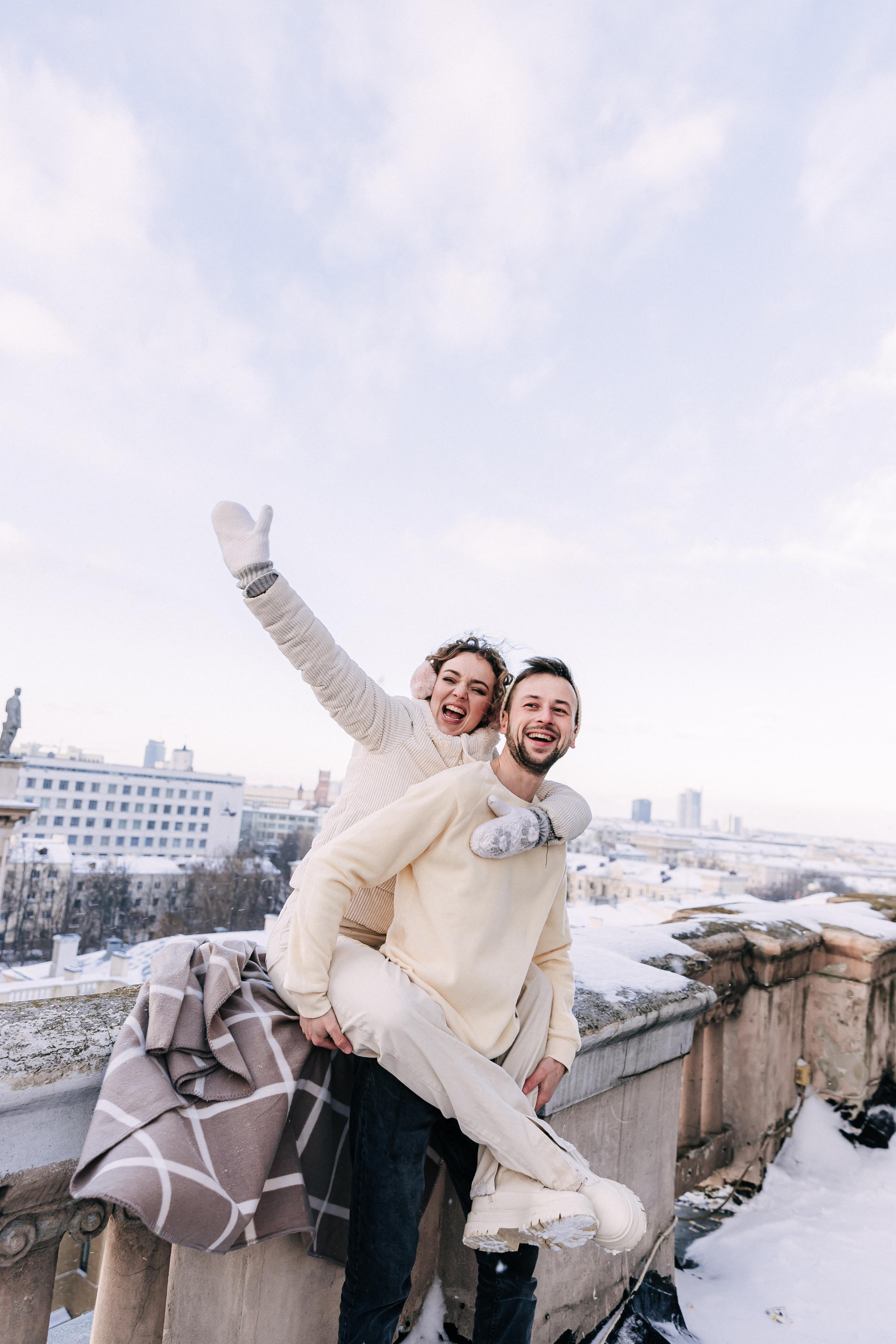A winter fairy tale in the city center. Wedding and family photographer