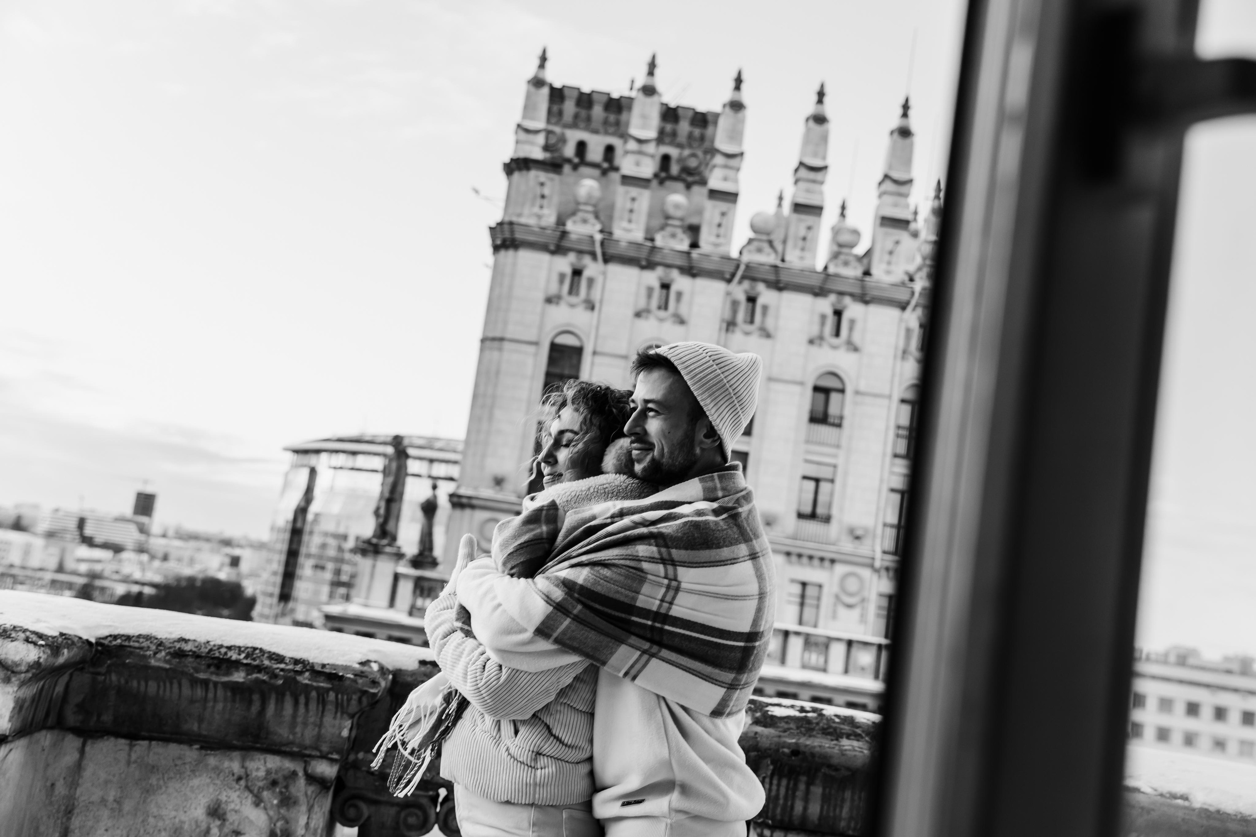 A winter fairy tale in the city center. Wedding and family photographer