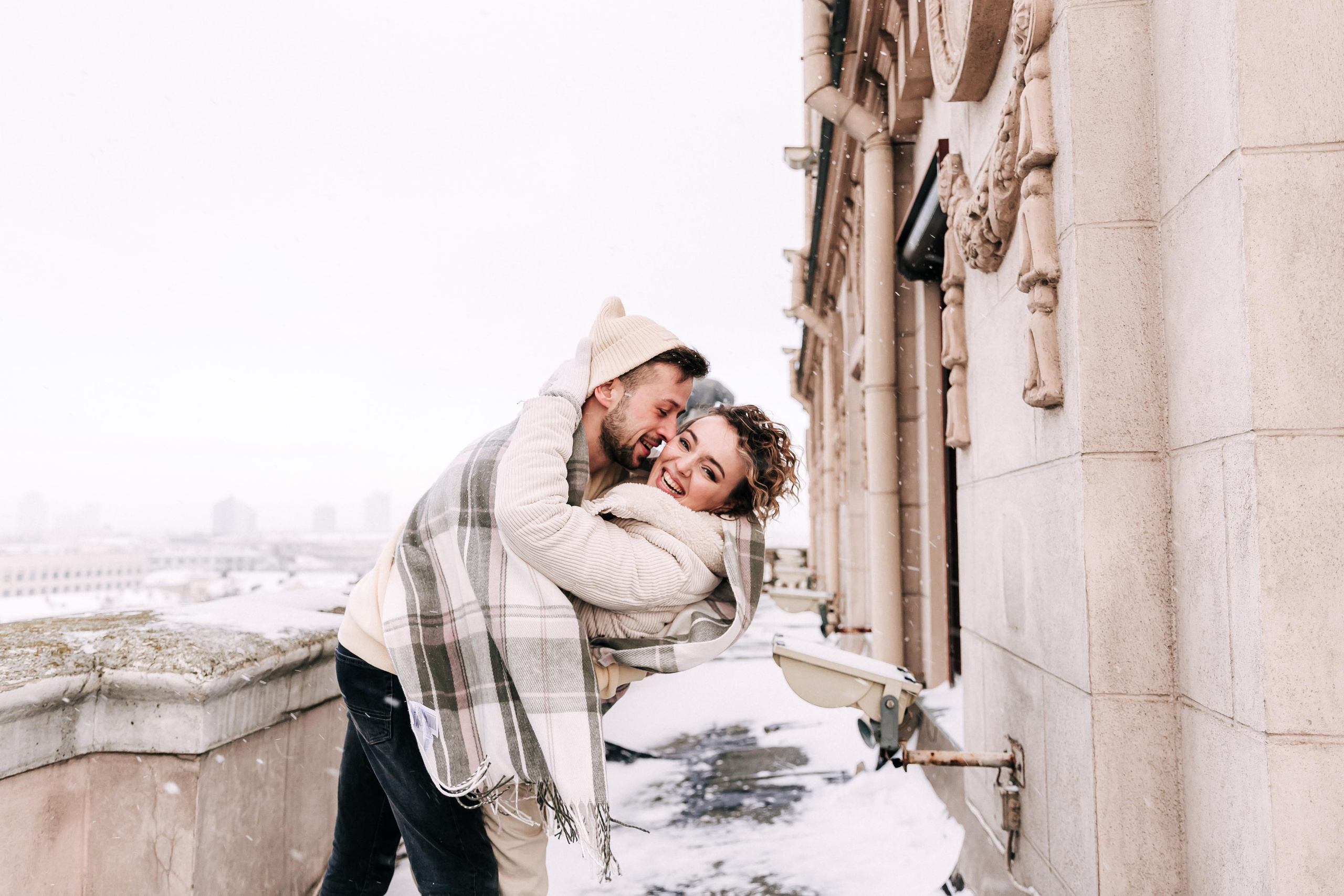 A winter fairy tale in the city center. Wedding and family photographer