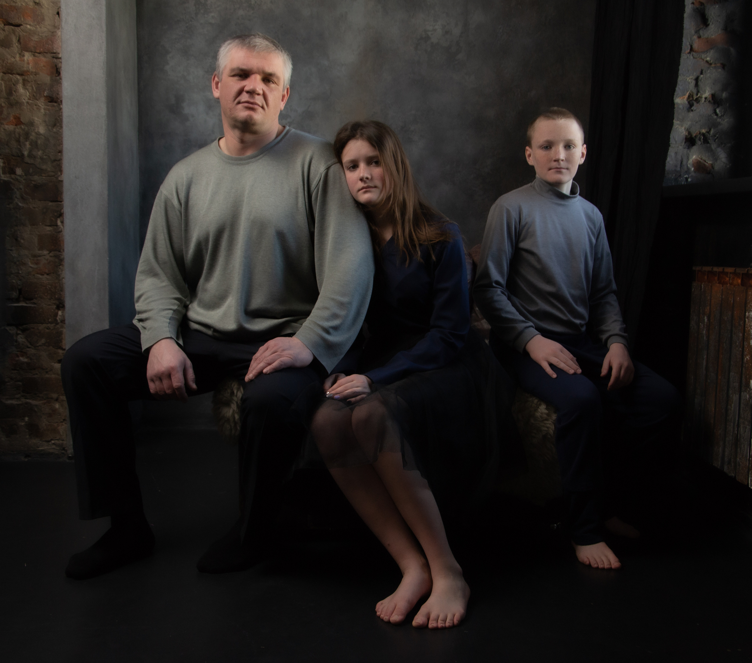 Stepanovs (dark studio). My name is Irina I am a family and portrait photographer