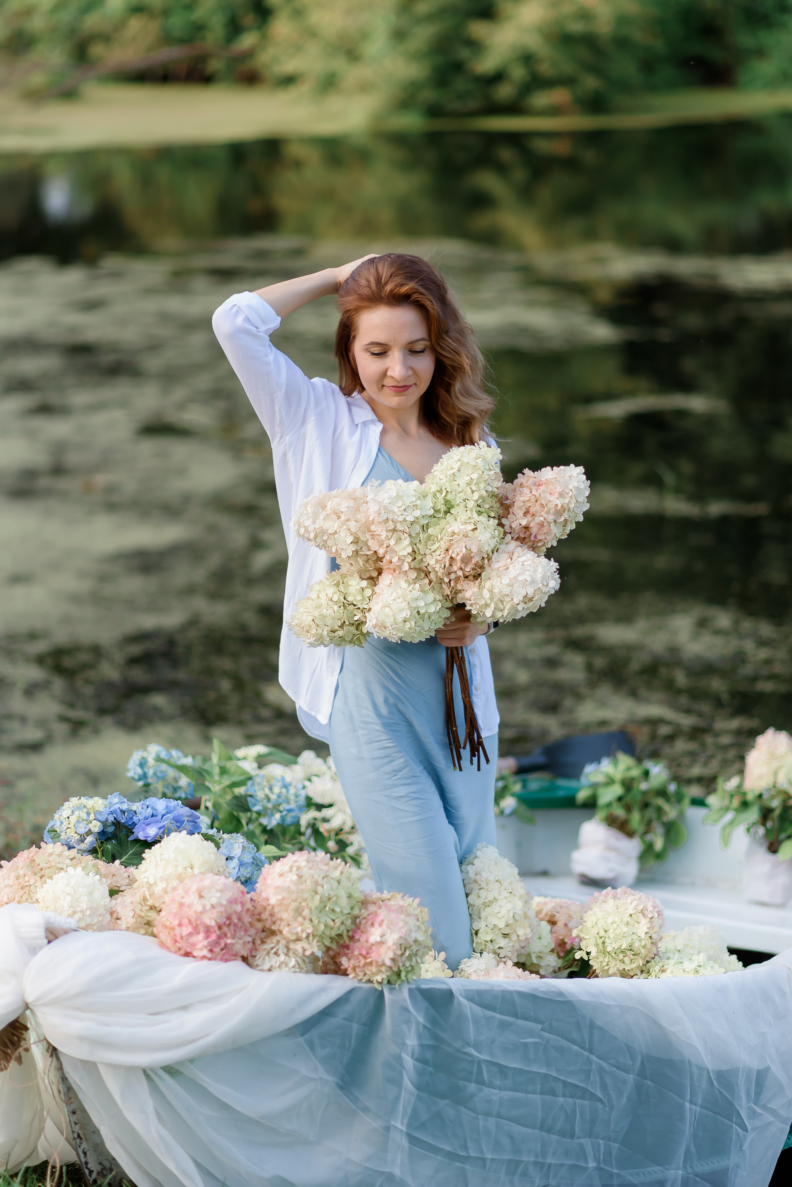 Човен з гортензіями. Сімейний та дитячий фотограф в Києві та Ірпені Тетяна Чайка