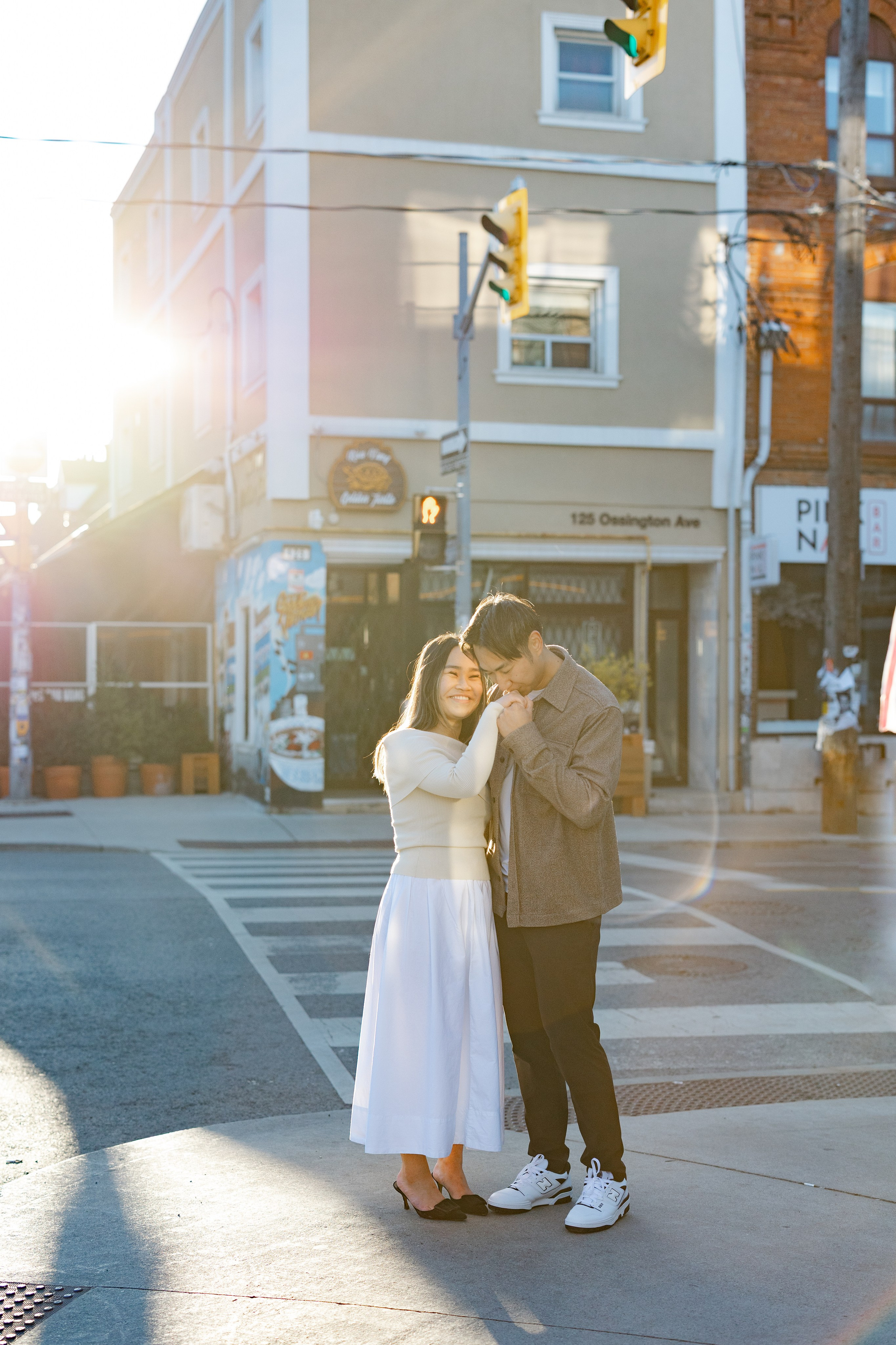 Cherry Blossom Engagement Session at Trinity Bellwoods. Anna Leb Photo