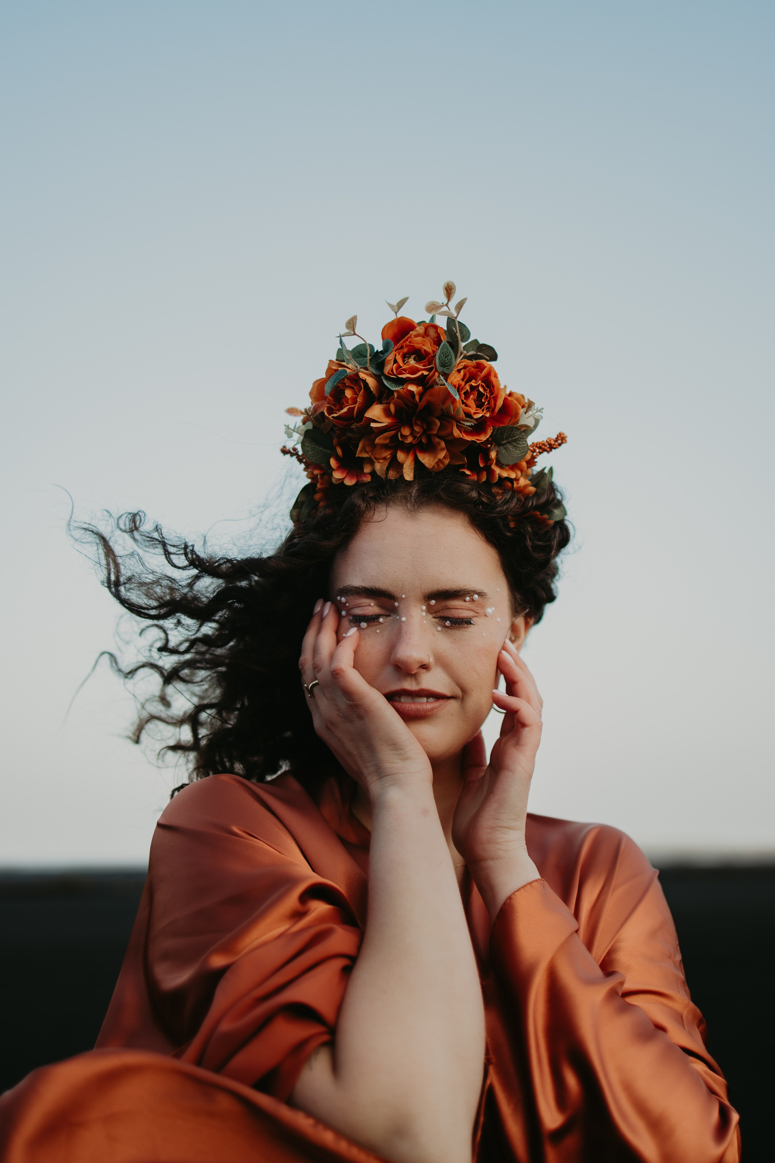 Photo session in Stoksness, Iceland,Goddess photo sessions in Iceland, crowns, creative photography in Iceland, Goddess themes photo session