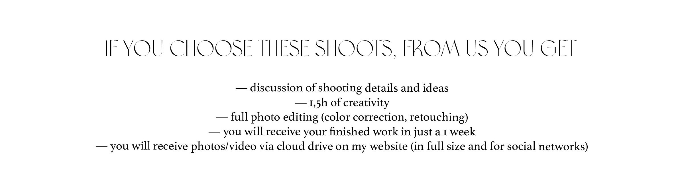 PRICE. Montenegro photographer and videographer