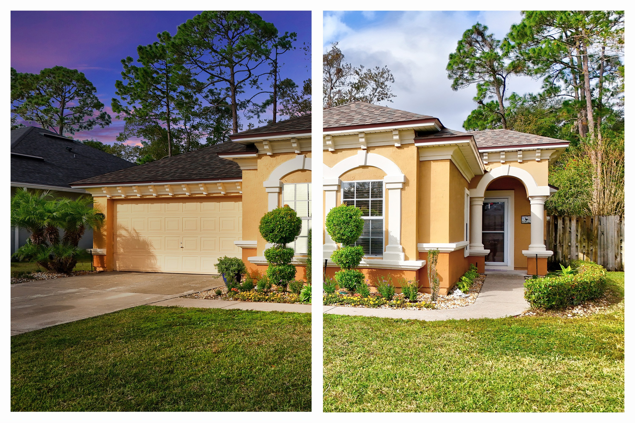 Exterior image enhanced with warm twilight tones and sky glow