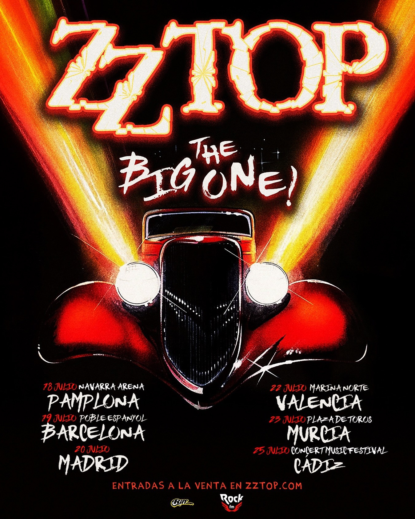 ZZ Top: шесть концертов в Испании — Pamplona, Barcelona, Madrid, Valencia, Murcia и Cádiz | FOTKAI