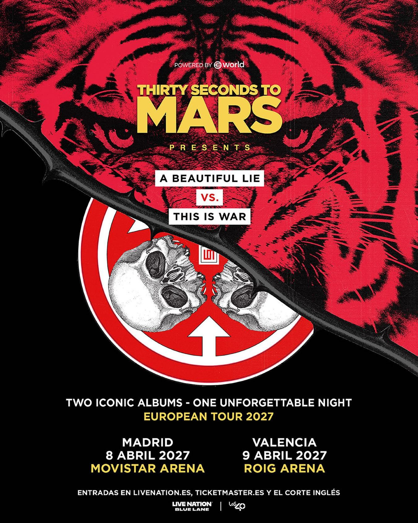 Thirty Seconds to Mars — concierto en España 2027: Madrid y Valencia | FOTKAI