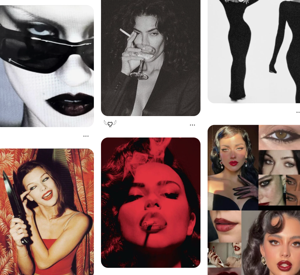 Pinterest moodboard folders with photography inspirations like ‘Photo inspiration’, ‘Couple’, ‘Tattoos’, and ‘Street fashion