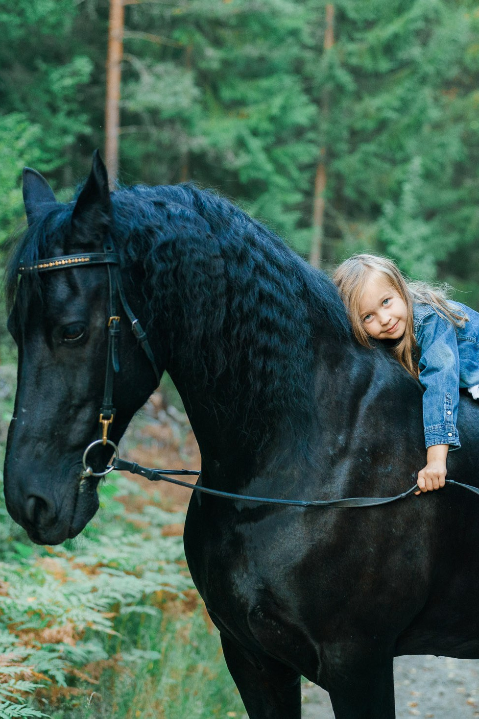 Lapsikuvaus hevosen kanssa