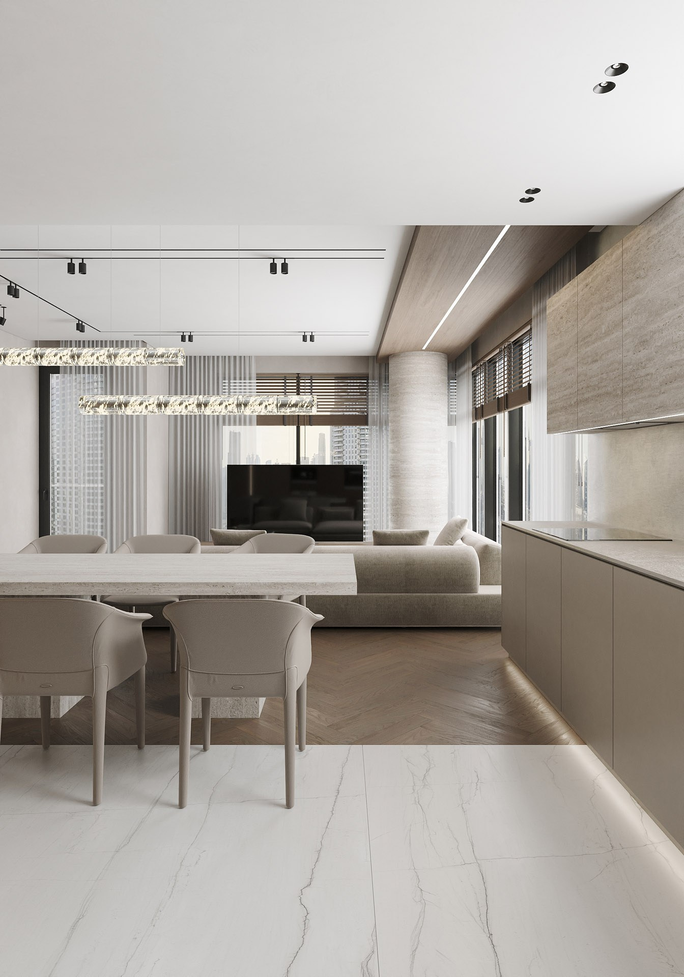 APARTMENT WITH BURJ KHALIFA VIEW. Дизайн интерьера и 3D-визуализация | AB Design Buro