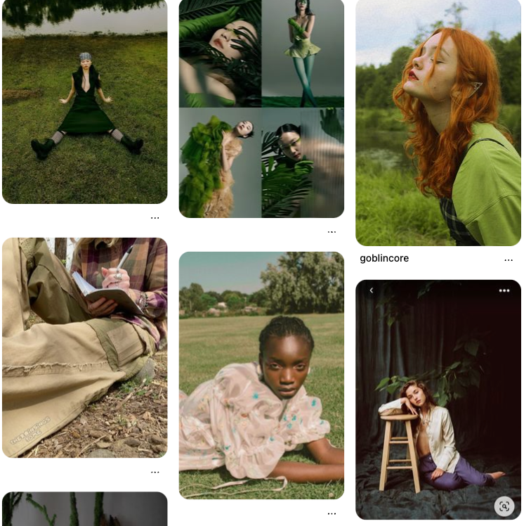 Pinterest moodboard folders with photography inspirations like ‘Photo inspiration’, ‘Couple’, ‘Tattoos’, and ‘Street fashion