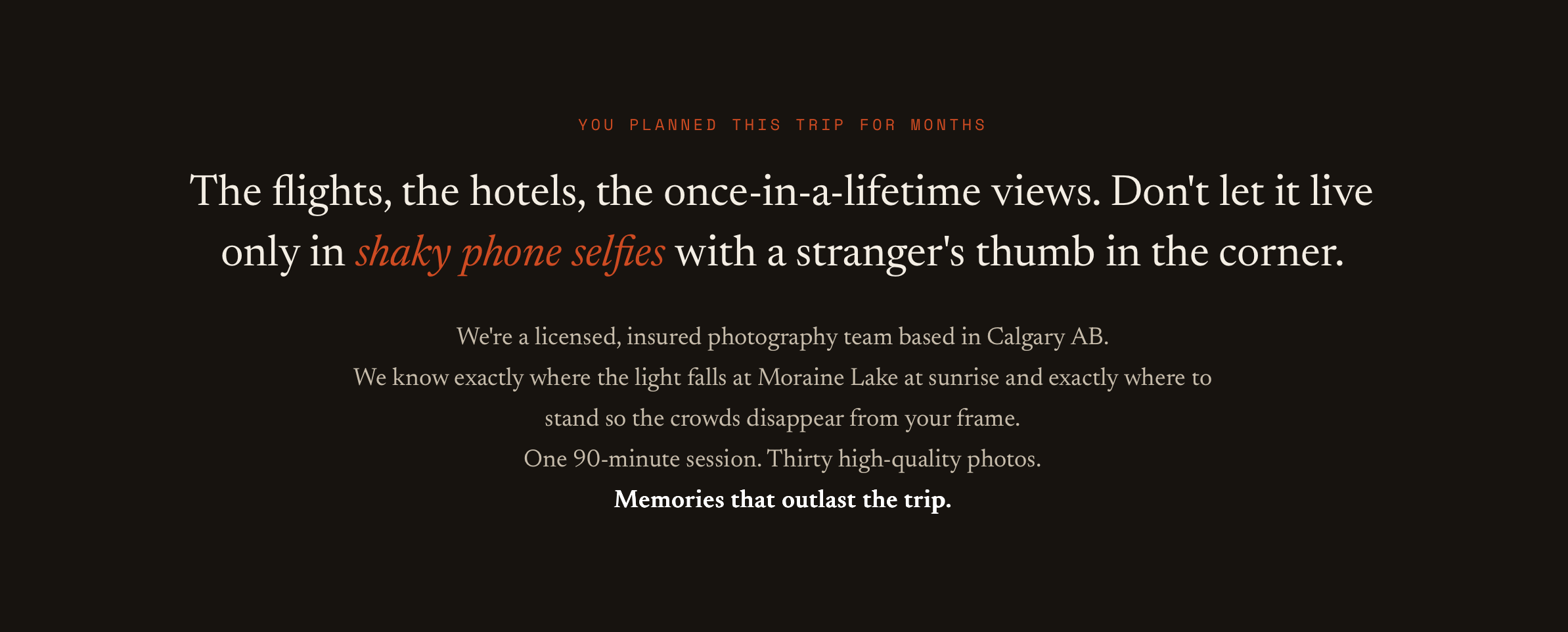 allo Photography information about lake photo sessions in Banff and Canmore