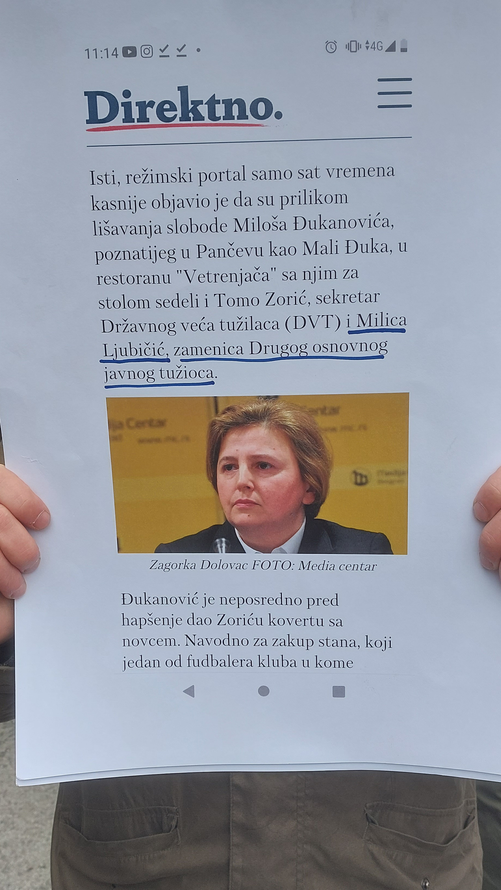 Протест због уклањања Тужитељки које истражују корупцију. Lokalni Front VA