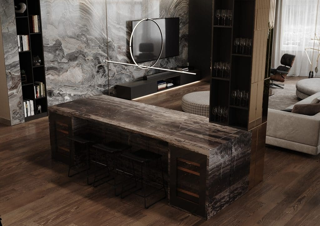 STONE APARTMENT. Interior Design & 3D Rendering | Alena Bulataya Design Buro