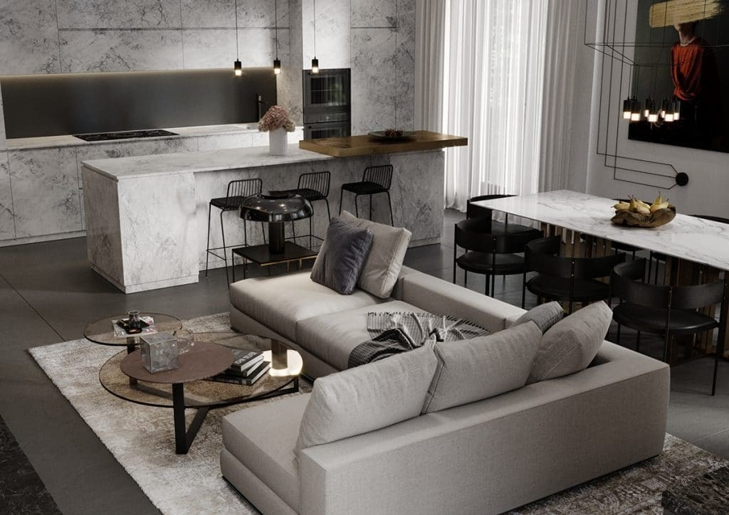 GREY HOUSE. Interior Design & 3D Rendering | Alena Bulataya Design Buro