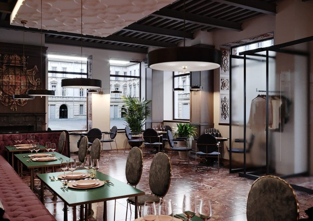 ITALIAN RESTAURANT. Interior Design & 3D Rendering | Alena Bulataya Design Buro