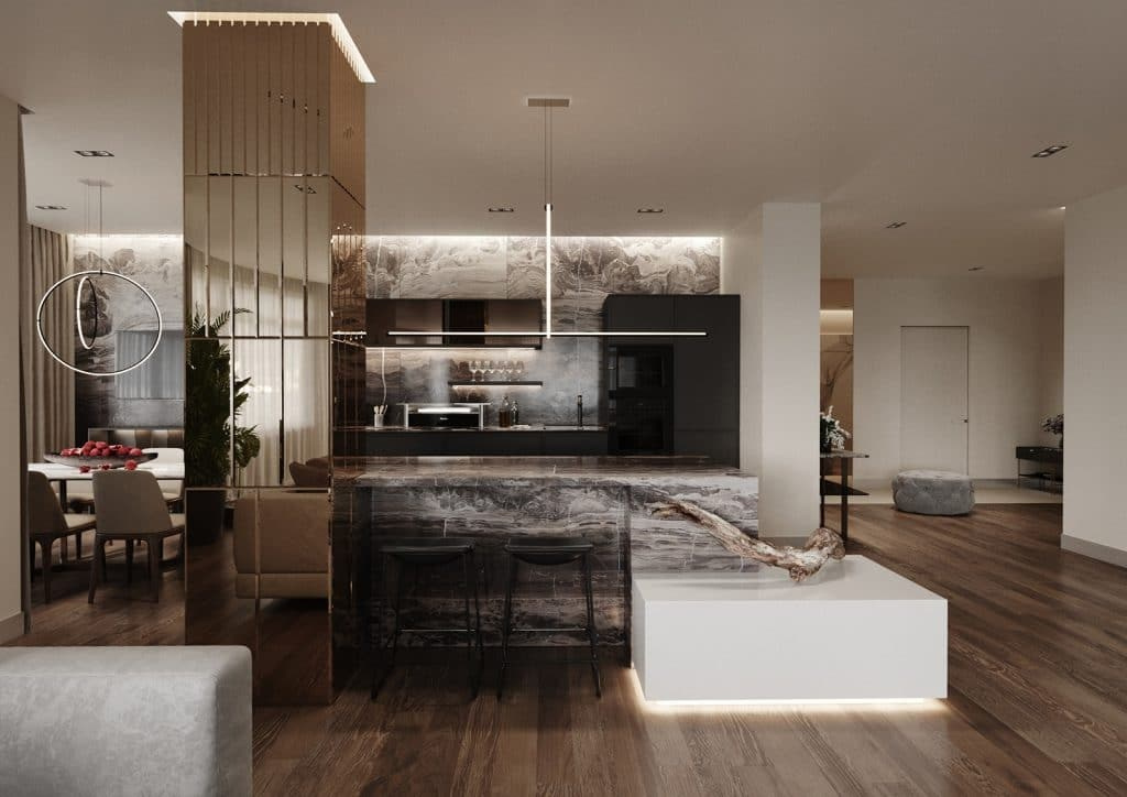 STONE APARTMENT. Interior Design & 3D Rendering | Alena Bulataya Design Buro