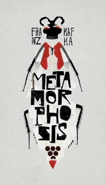 Обложка первого издания «Метаморфозы» Франца Кафки, 1915, Kurt Wolff Verlag: чёрно-белый типографский дизайн с огромной чёрной бабочкой и именем автора