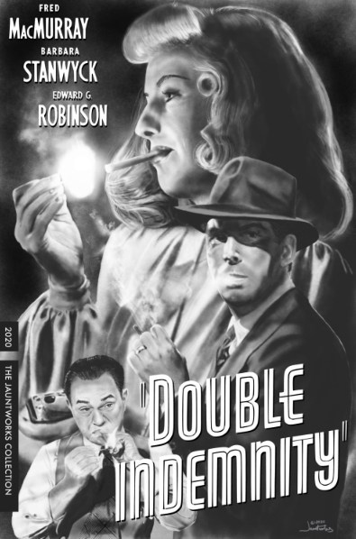 Фильм-нуар «Двойная страховка» (Double Indemnity, 1944, реж. Билли Уайлдер): Барбара Стэнвик в светлом парике обложка к фильму