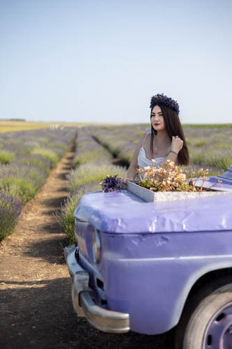 Sedinta foto in lanul de lavanda