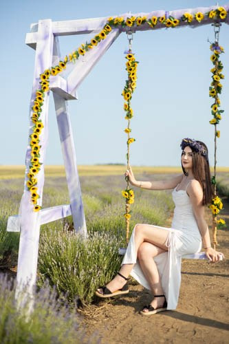 Sedinta foto in lanul de lavanda