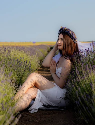 Sedinta foto in lanul de lavanda