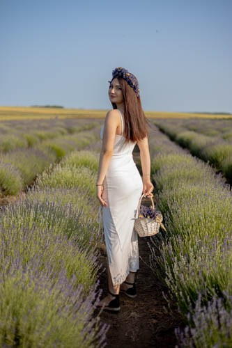 Sedinta foto in lanul de lavanda