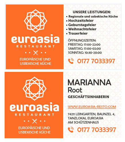 Визитки. Рекламное агентство в Германии