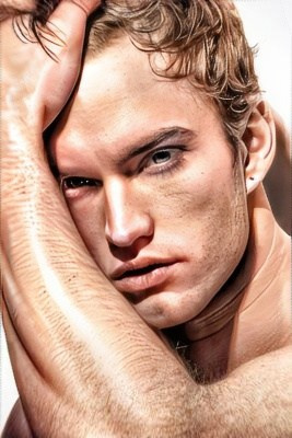 example of bad retouching of a male portrait