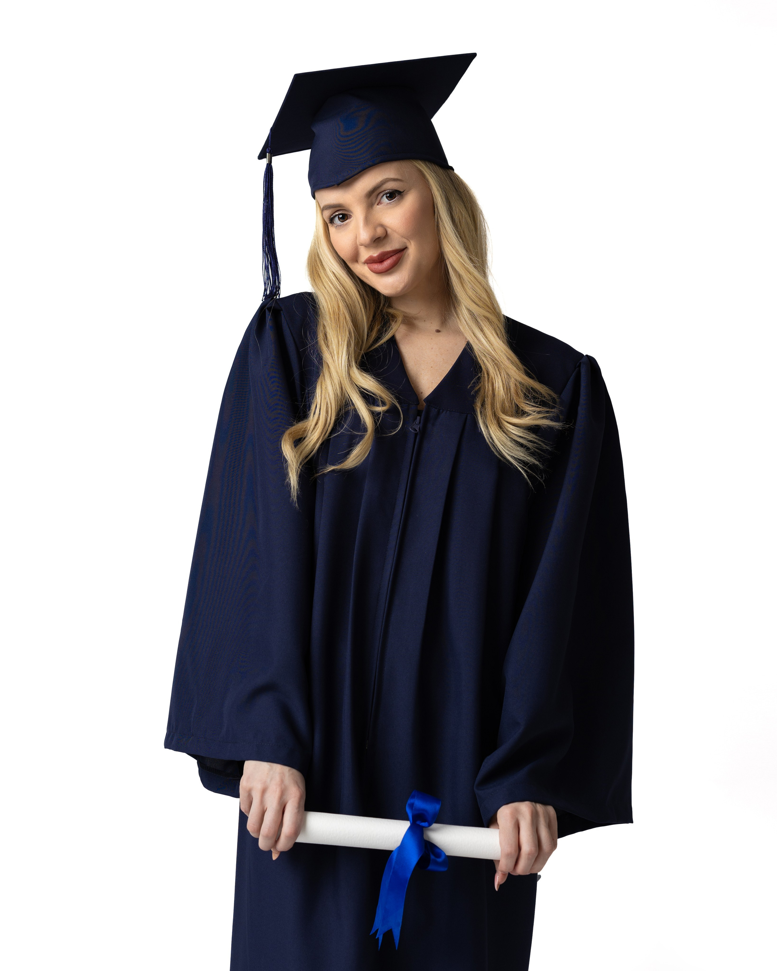 Академична абсолвентска тога за  завършване и дипломиране – тъмно син цвят