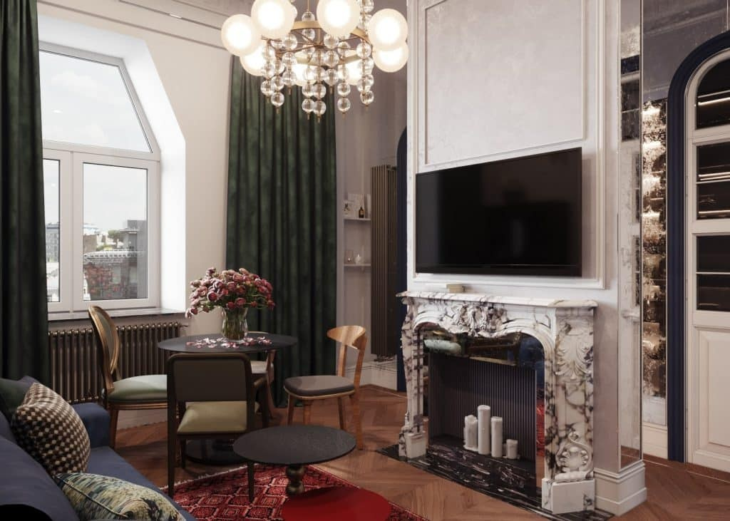 APARTMENT IN HISTORICAL ART CHIC STYLE. Interior Design & 3D Rendering | Alena Bulataya Design Buro