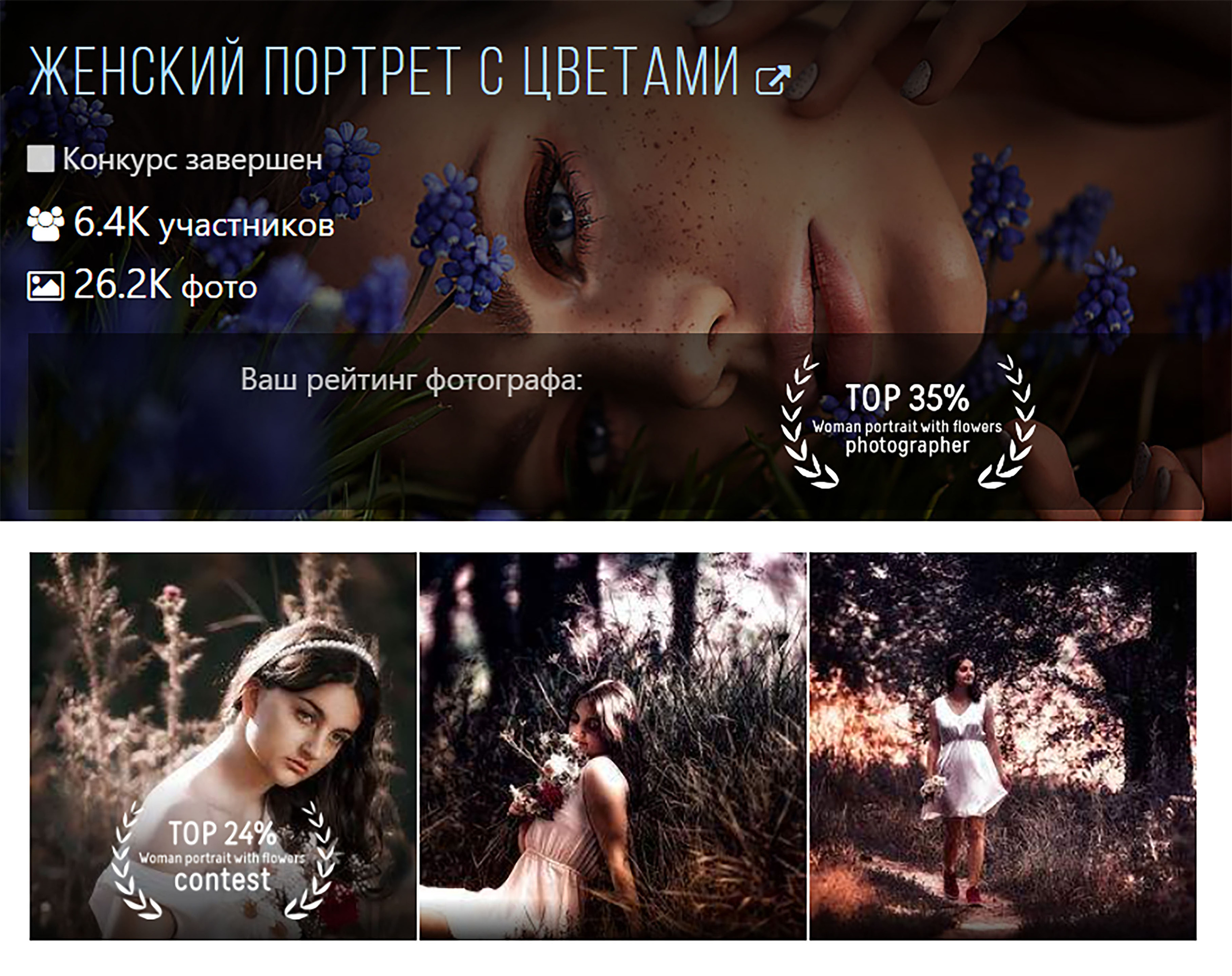 Результаты конкурса "женский портрет с цветами"