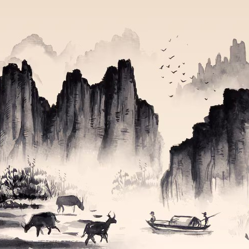 Chinese Shan Shui Painting Китайская пейзажная живопись шань-шуй